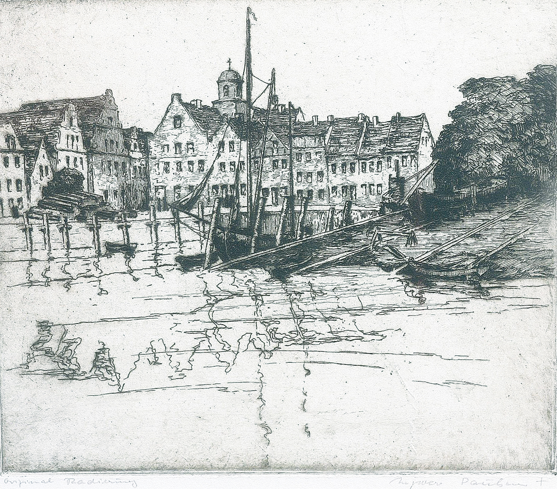 "Husum" and "Schobüll"   -   2 etchings