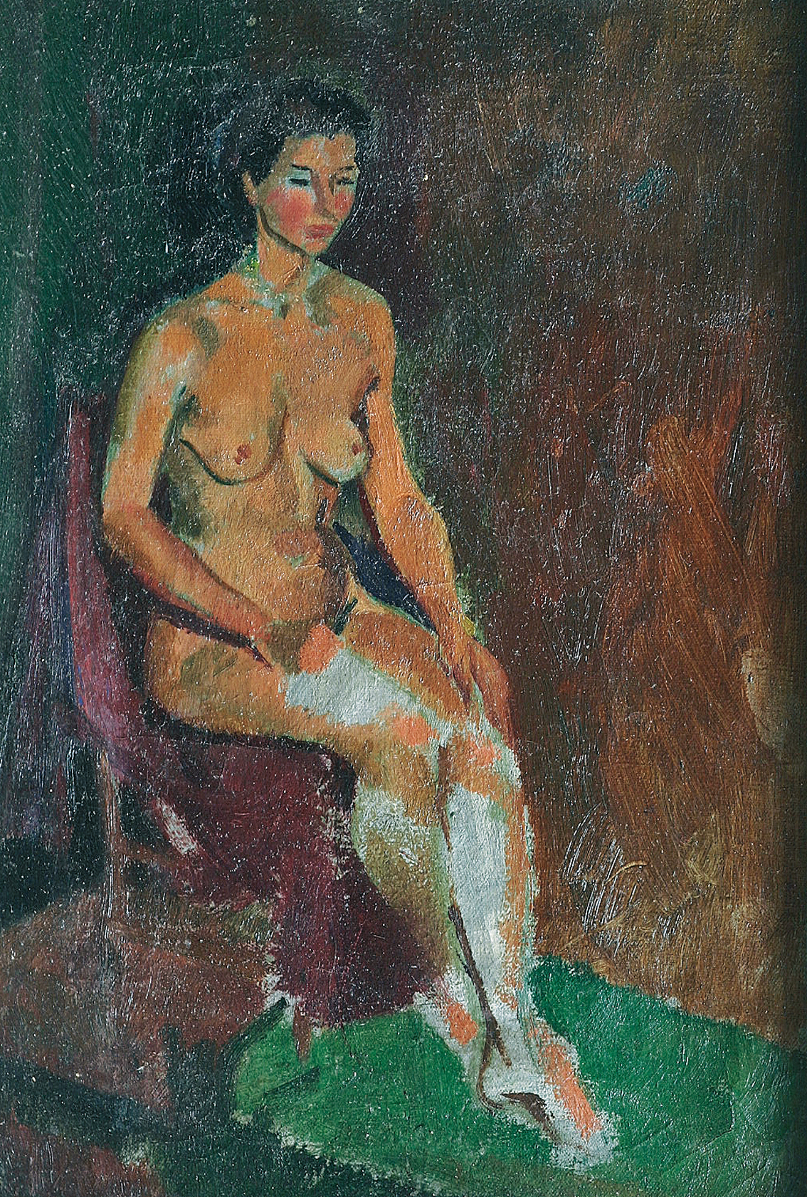 A sitting female nude