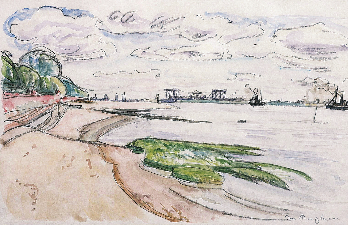 "A view on the Elbe near Finkenwerder (Hamburg)"