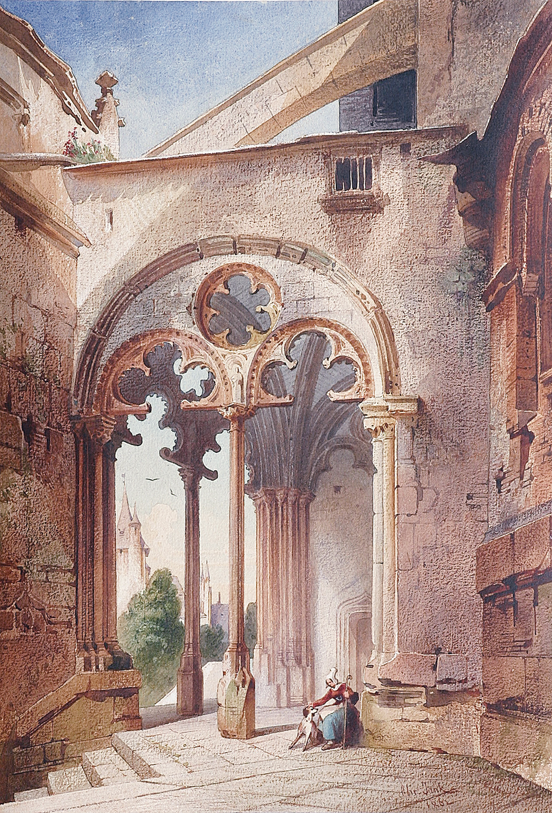"Nördliches Portal der Cathedrale in Bourges" (Frankreich)