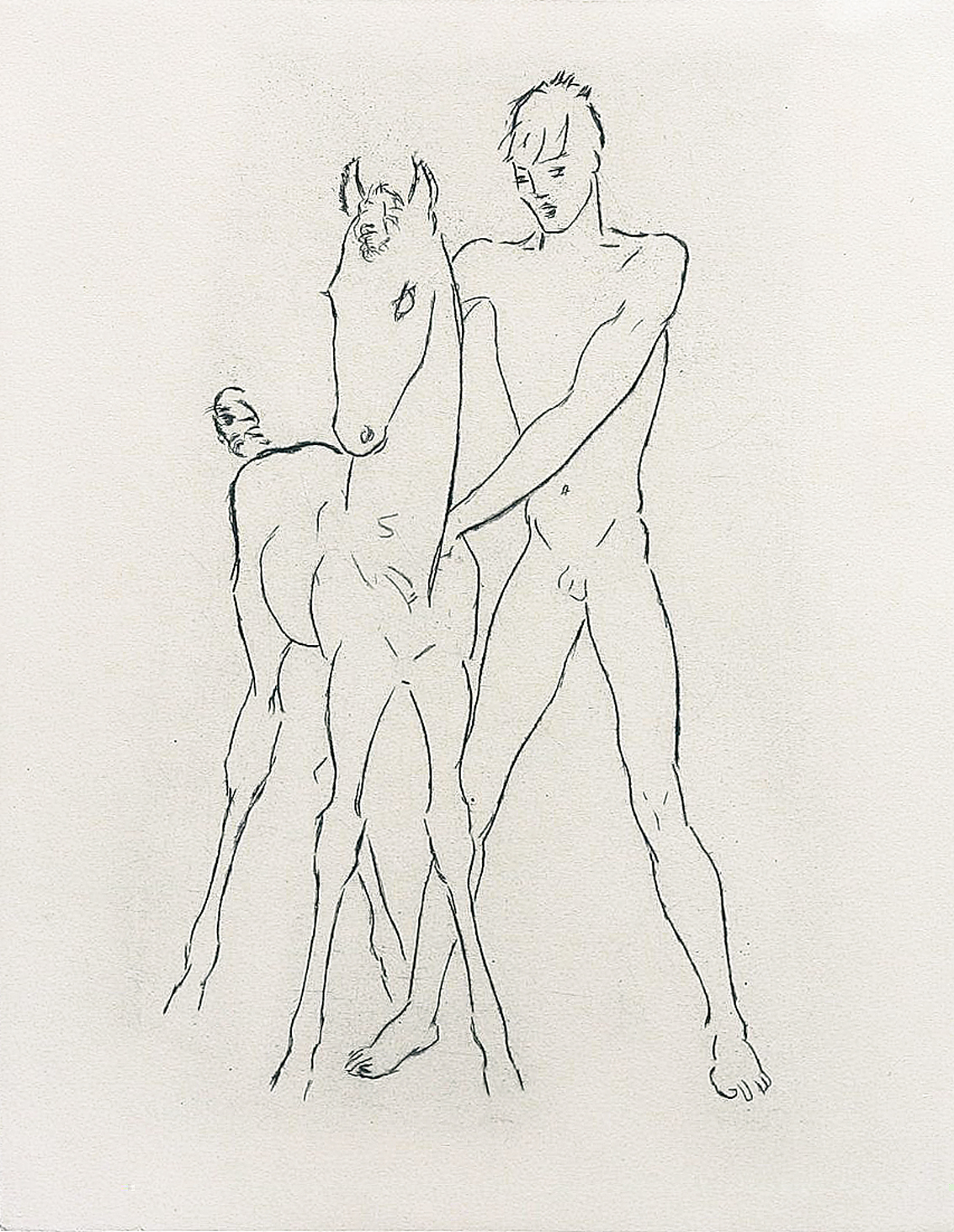 "A boy with a foal"