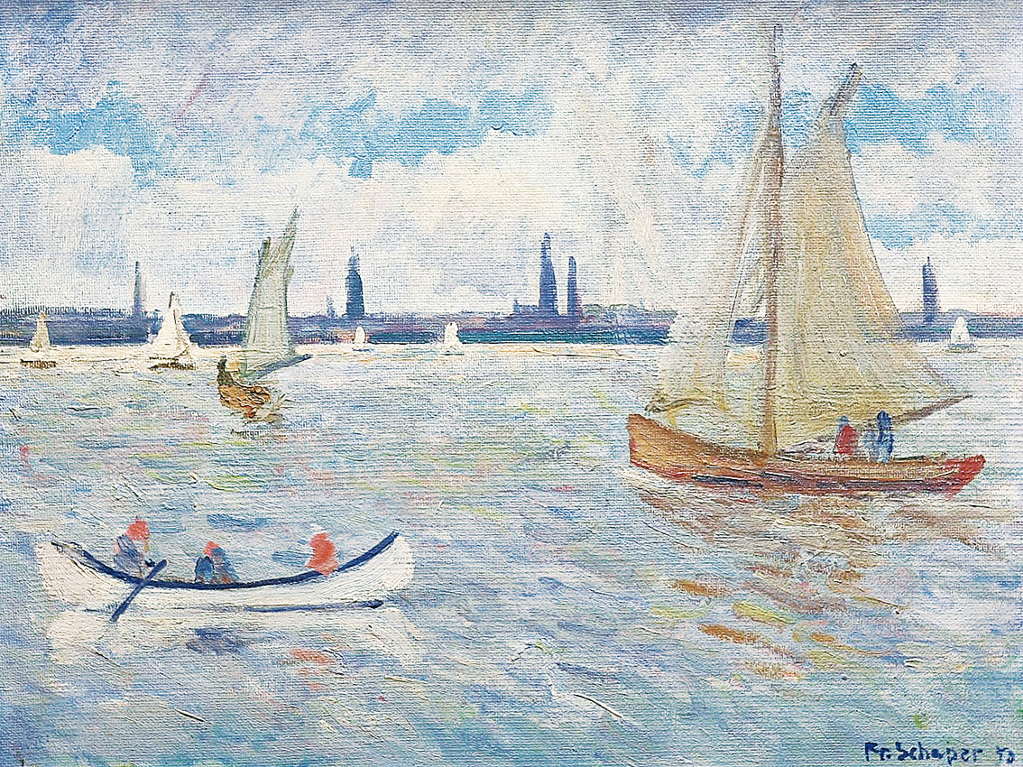 "Hamburg: various boating on the 'Aussenalster"
