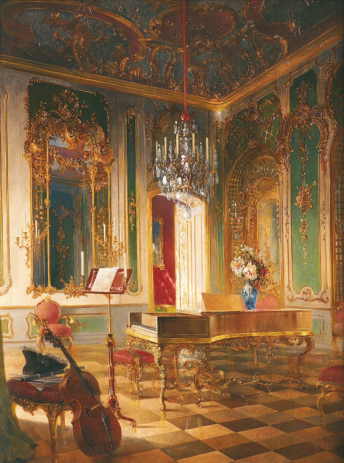 "The music-hall of King 'Friedrich der Große' in Sanssouci Castle (Potsdam)