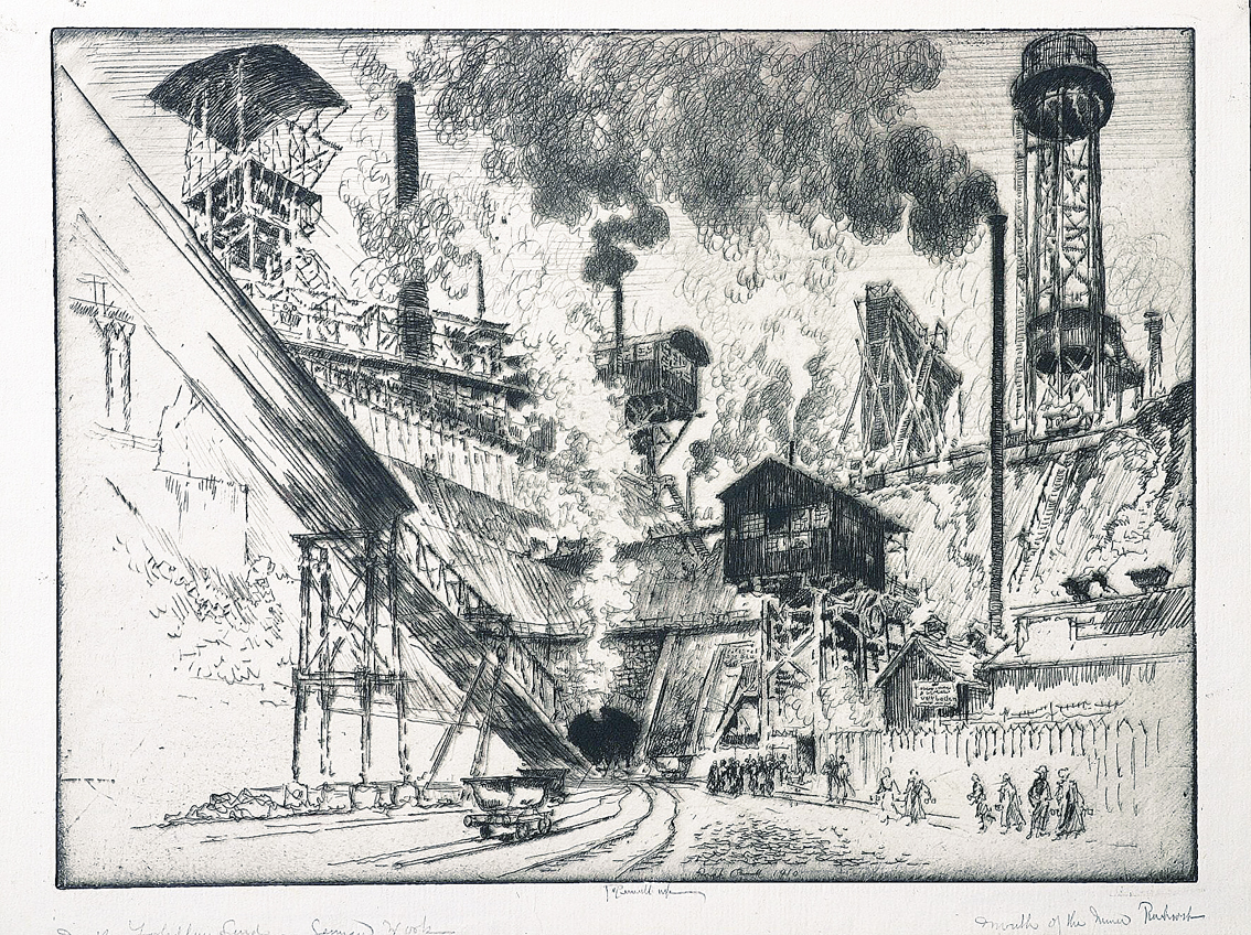 "Furnaces and winding towers in Duisburg-Ruhrort"