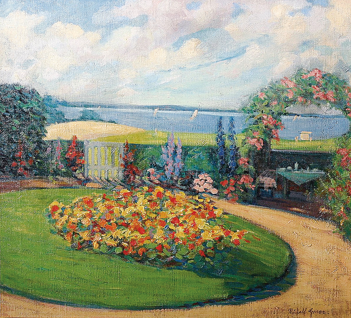 "A flower-garden at the shore of Baltic Sea"