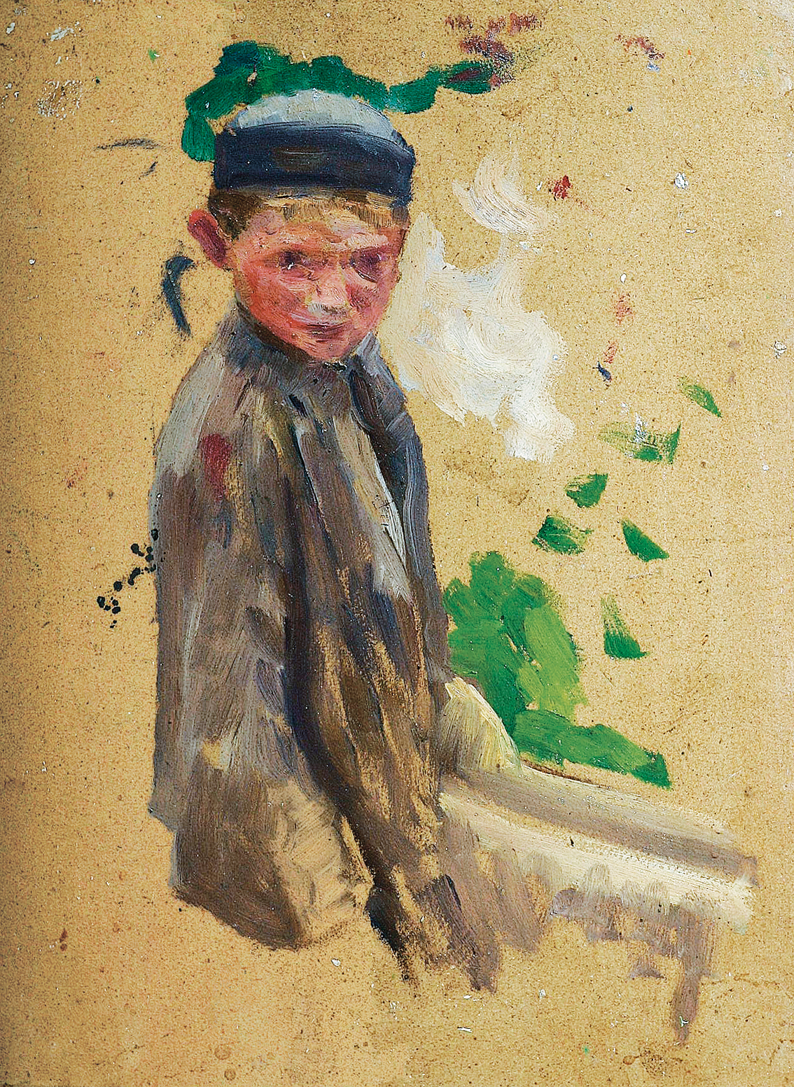 A boy with a cap