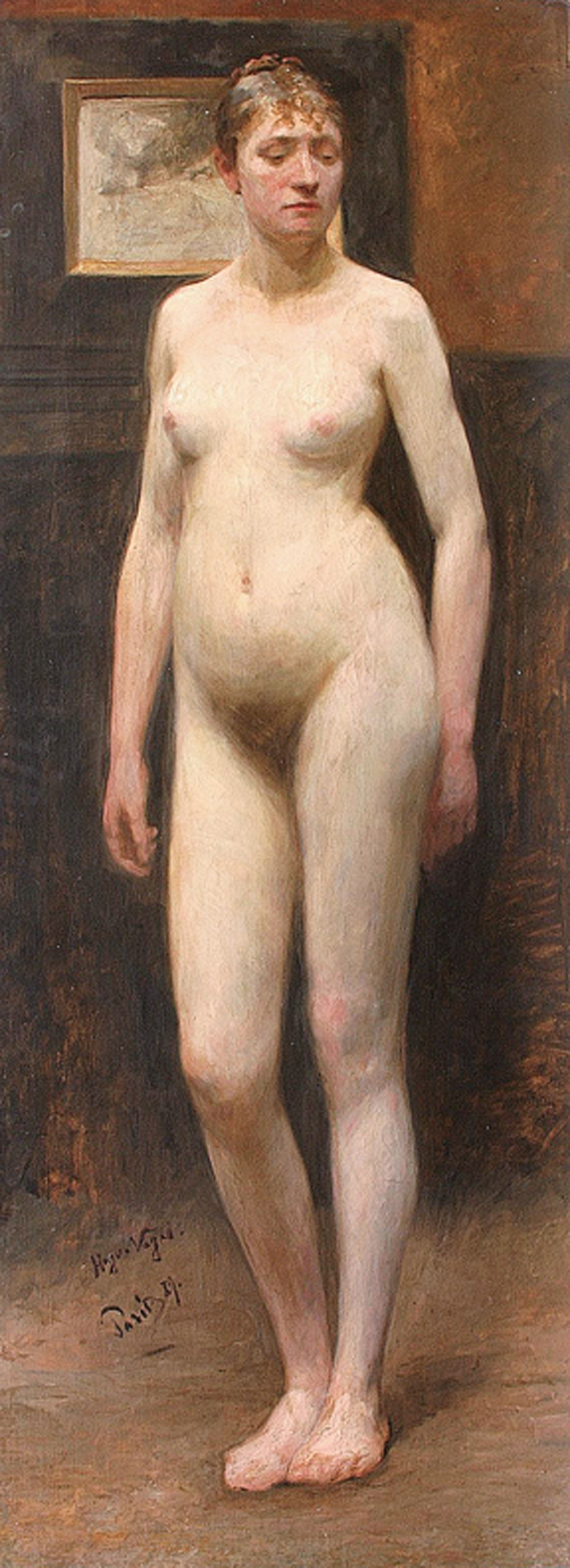 A female nude in the studio