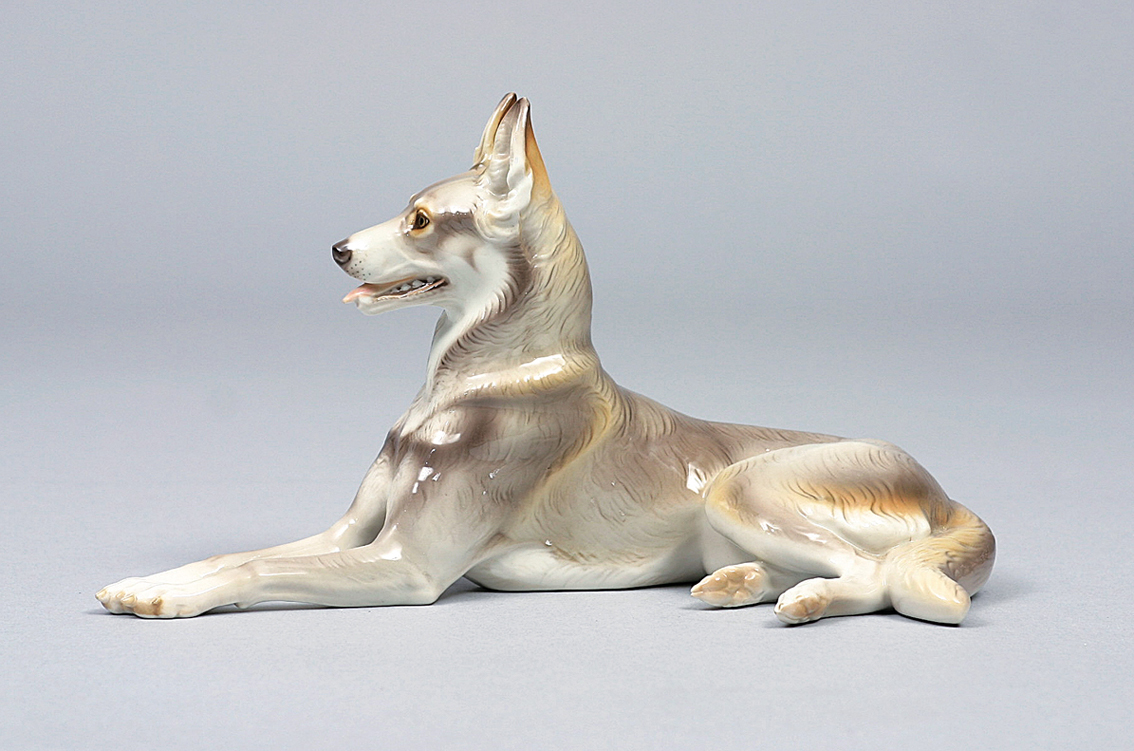 An animal figure of a 'German shephard'