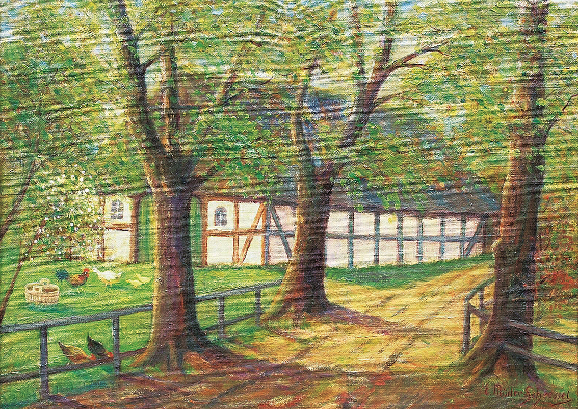 A farmhouse in Lower Saxony in springtime