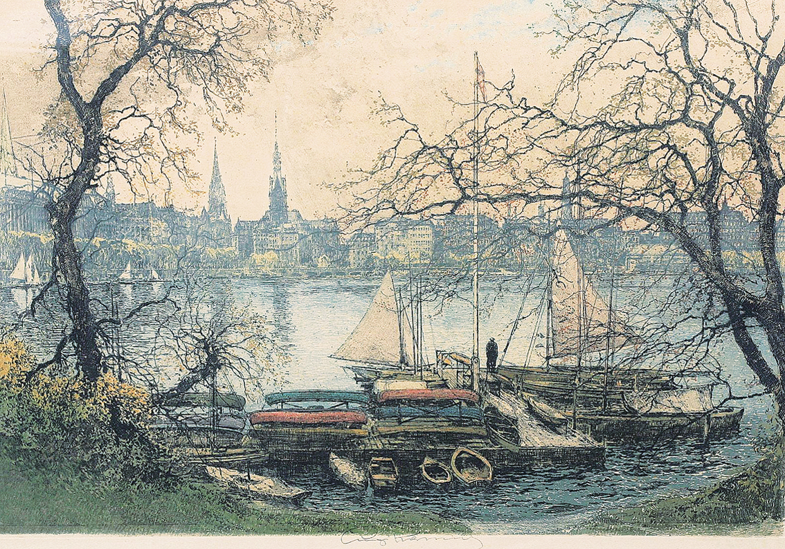 "Hamburg: a view on the 'Binnenalster"