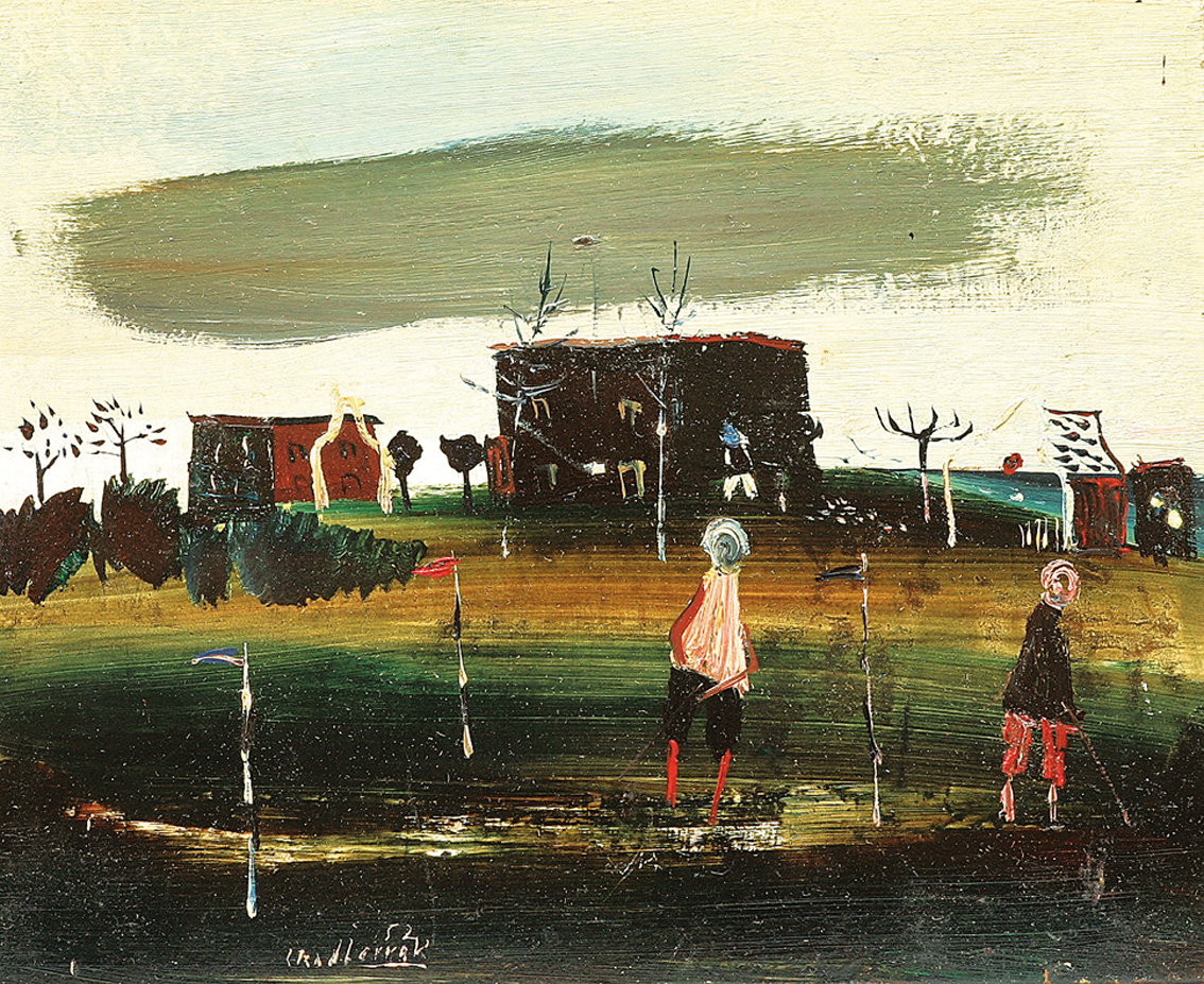 "Children playing in a suburb"
