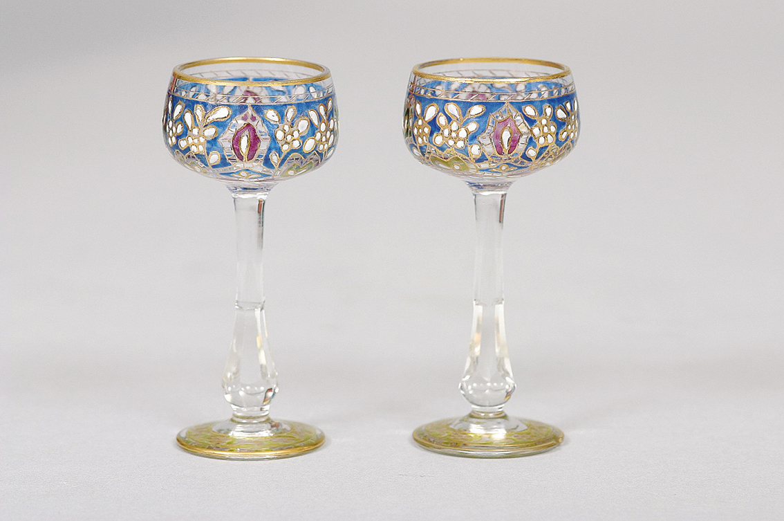 A pair of small Sherry glasses