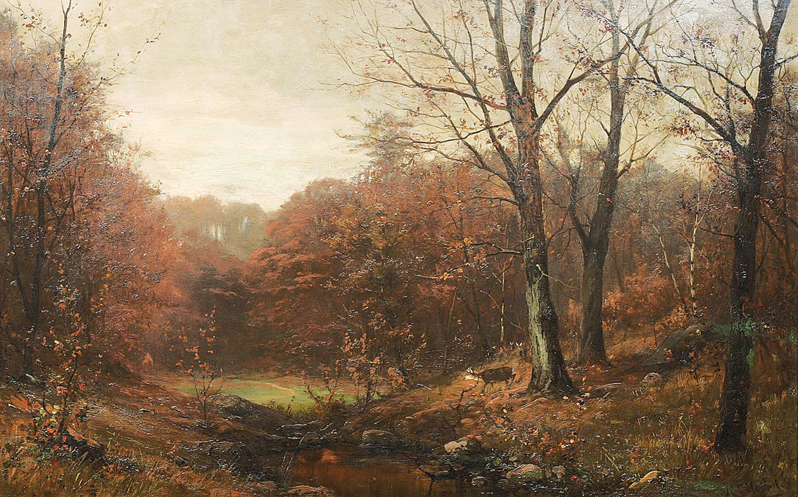 "A forest landscape in autumn"