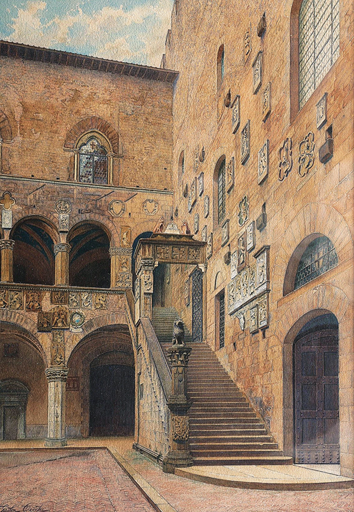 "Florence: courtyard of 'Palazzo Bargello"