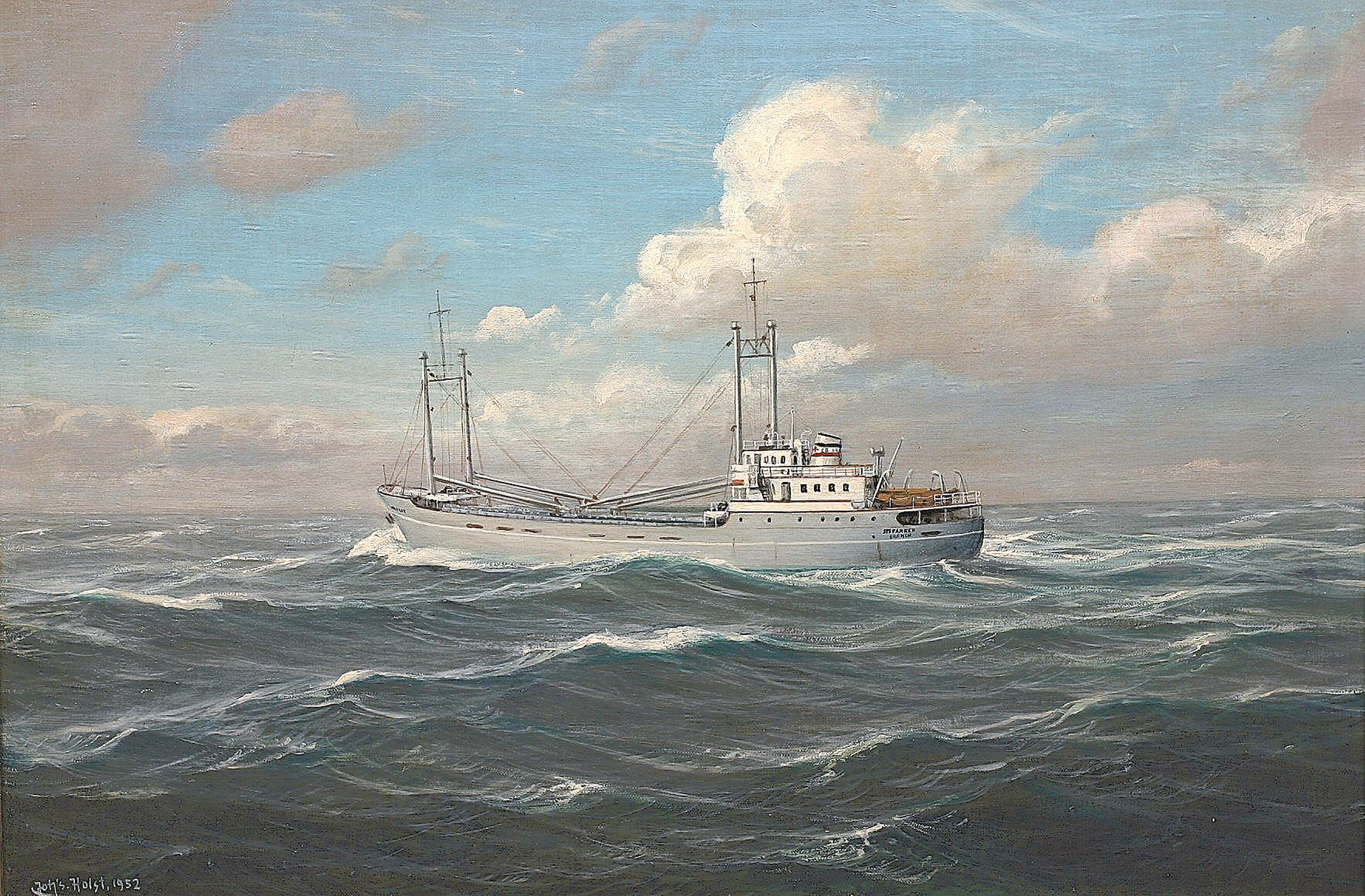 "MS 'Seefahrer', Bremen, on quiet Sea"