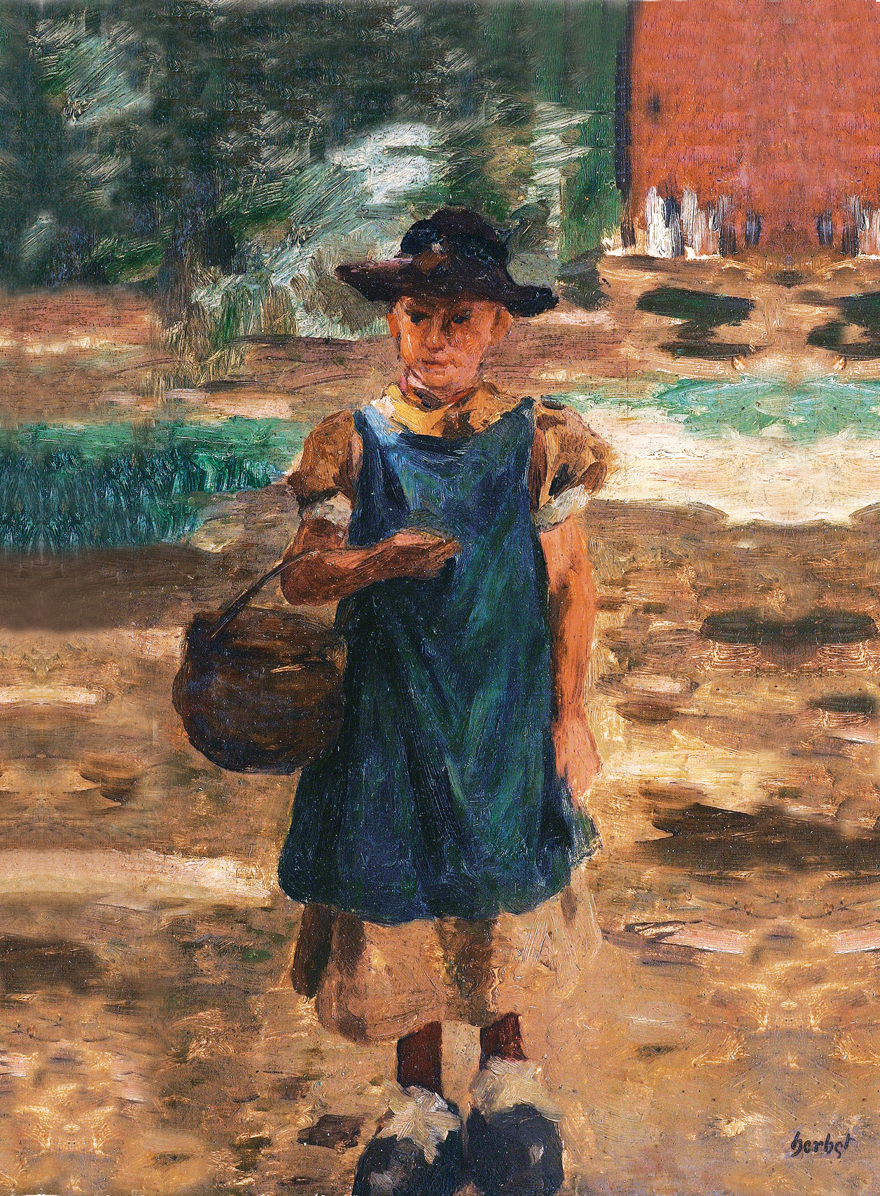 A peasant girl with a basket