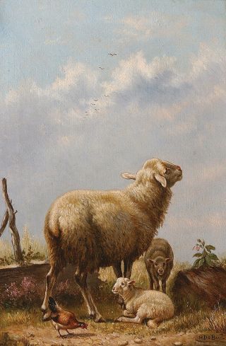 Sheep and Lambs in a Landscape