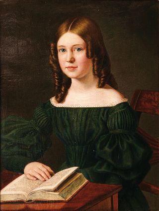 Biedermeier-Portrait eines jungen Mädchens