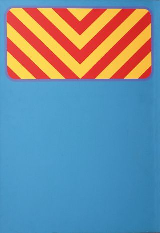 Red and Yellow on Blue