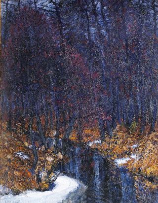 "A Forest Brook in Wintertime"