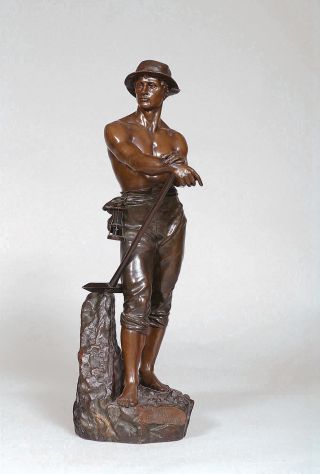 Große Bronze-Figur 'Bergmann'