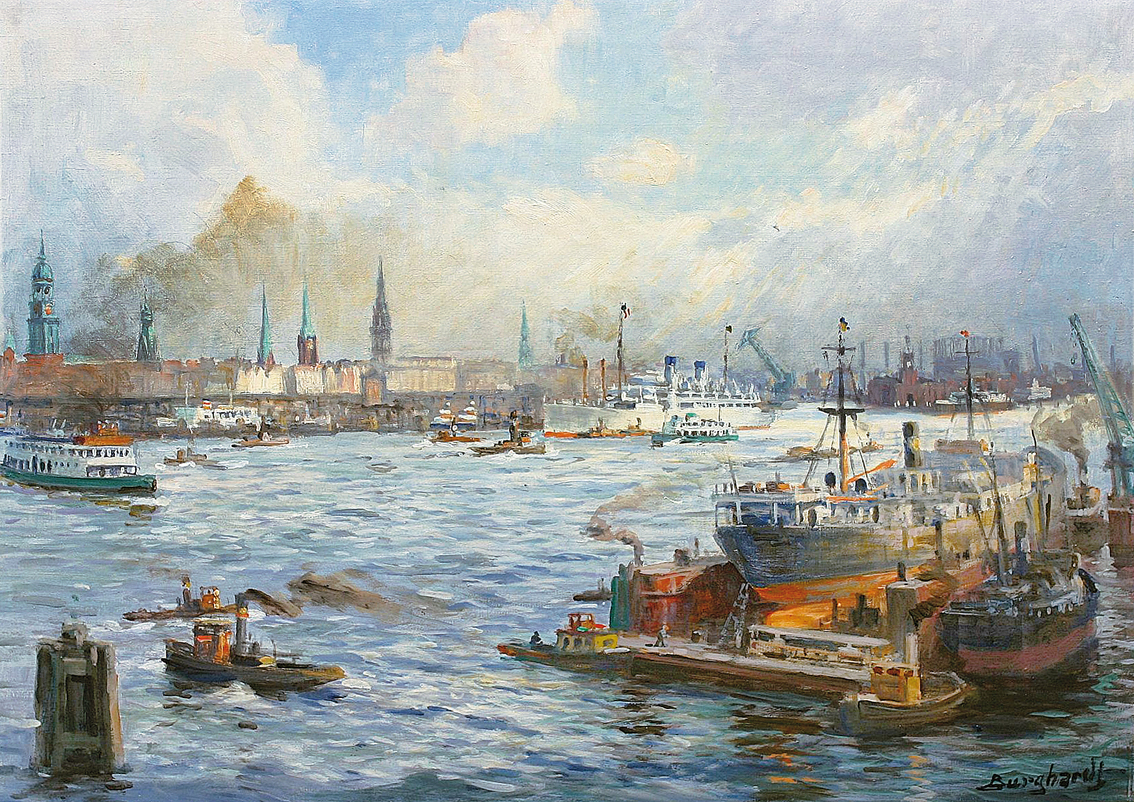Der Hamburger Hafen (Panoramablick)