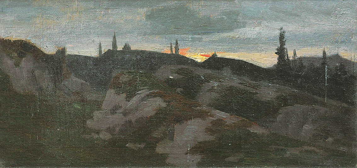 A swiss landscape at dusk