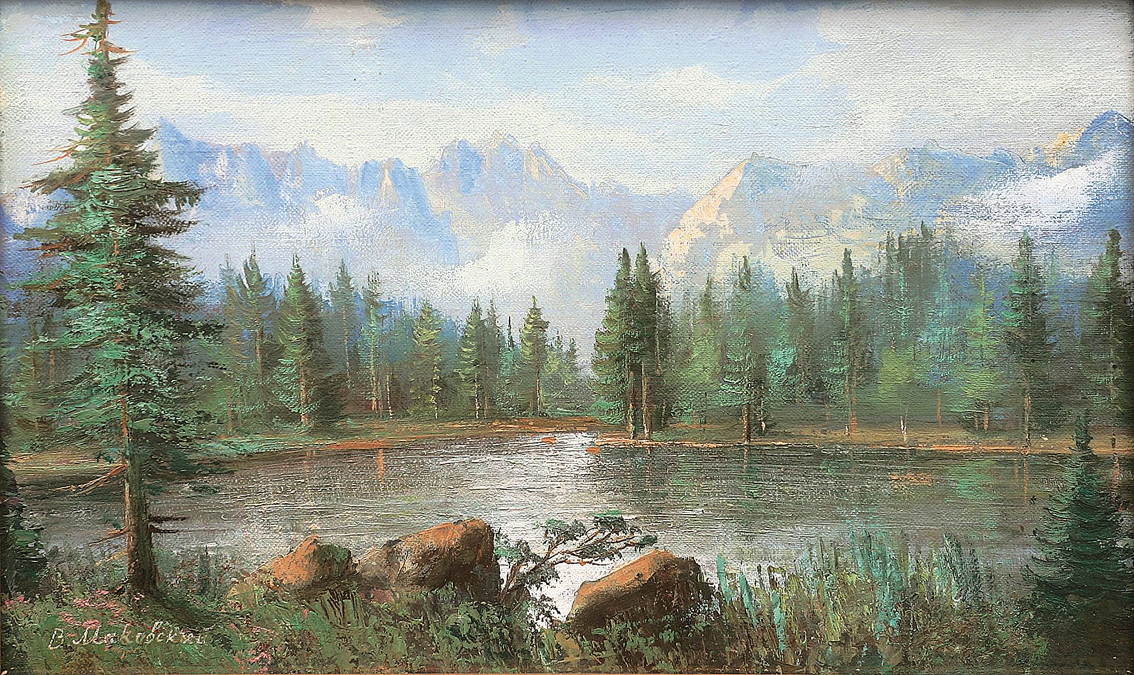 A lake in the mountains