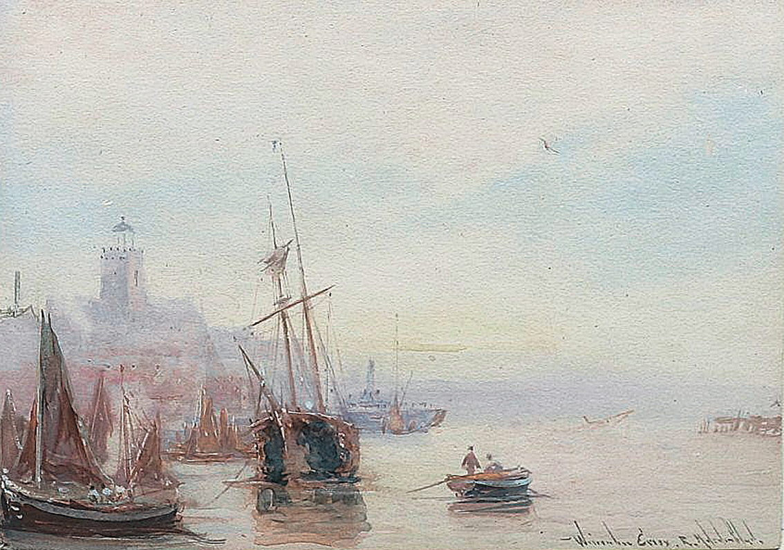 Belebter Fischereihafen an der Themse