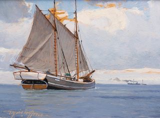 A schooner on quiet water