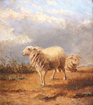 Lucien Gérard - Zwei Schafe auf der Weide Zwei Schafe auf der Weide