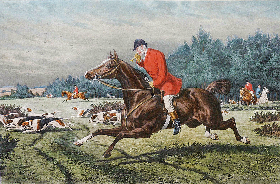 A pair of hunting scenes