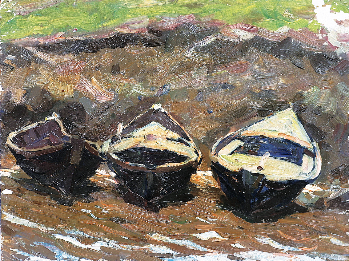 Fishing boats on the river Wolga