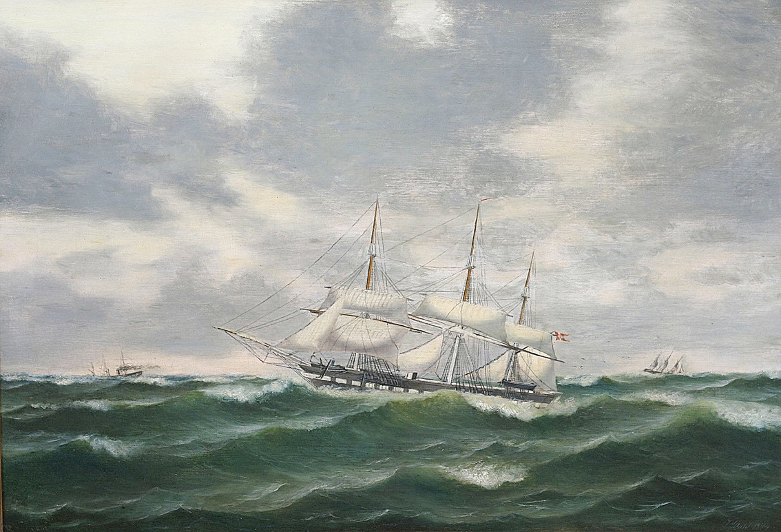 A three-master at sea