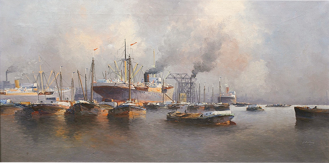 A harbour scene in Rotterdam