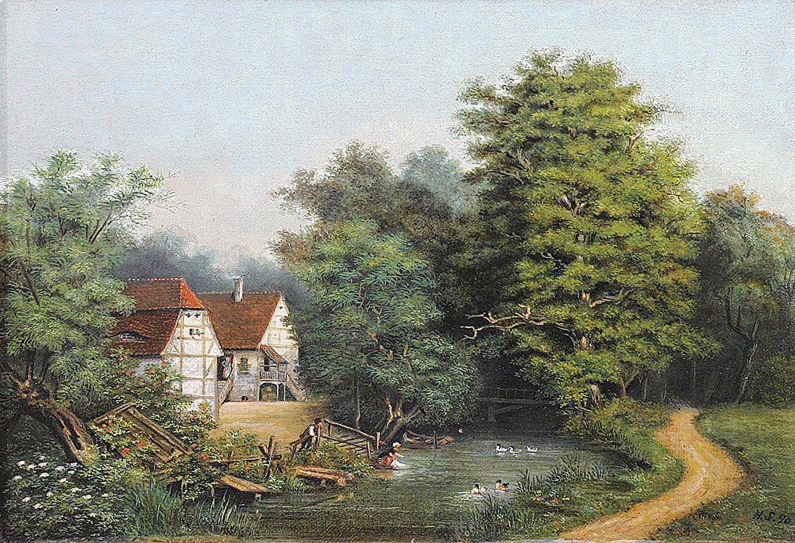 Houses near a river