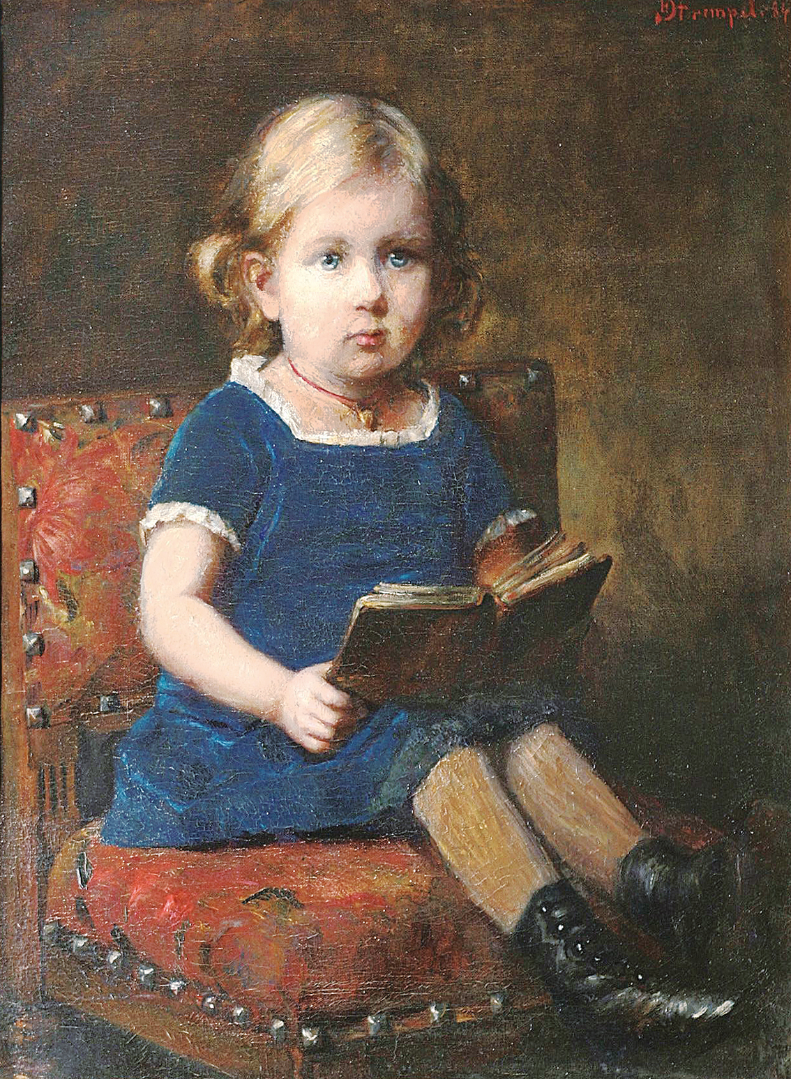 A portait of a child with a book