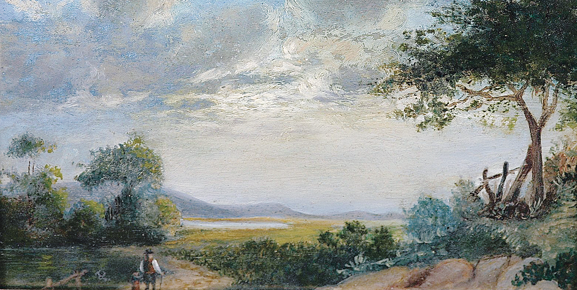 Amblers with a child in a seascape