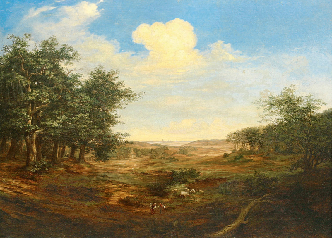 View of the distant city of Hamburg