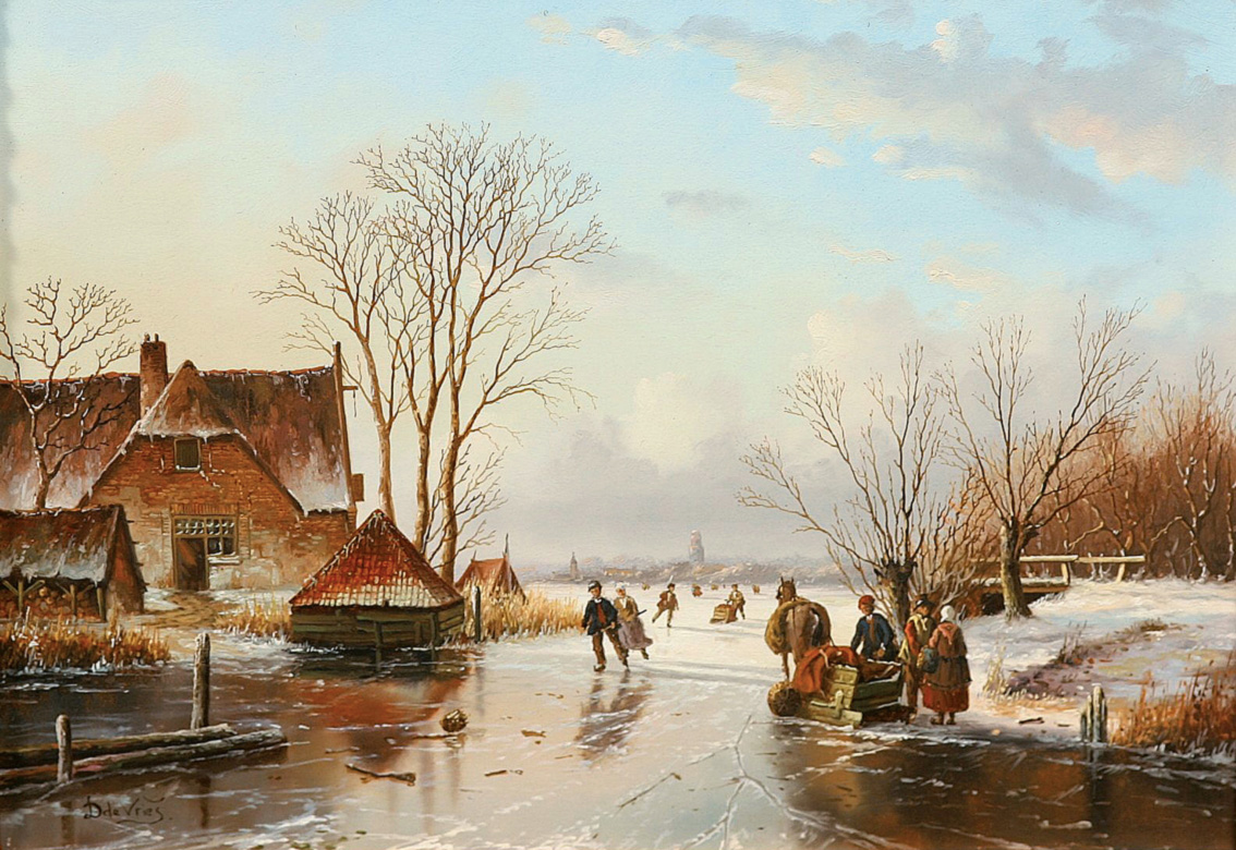 Winterliche Dorfszene