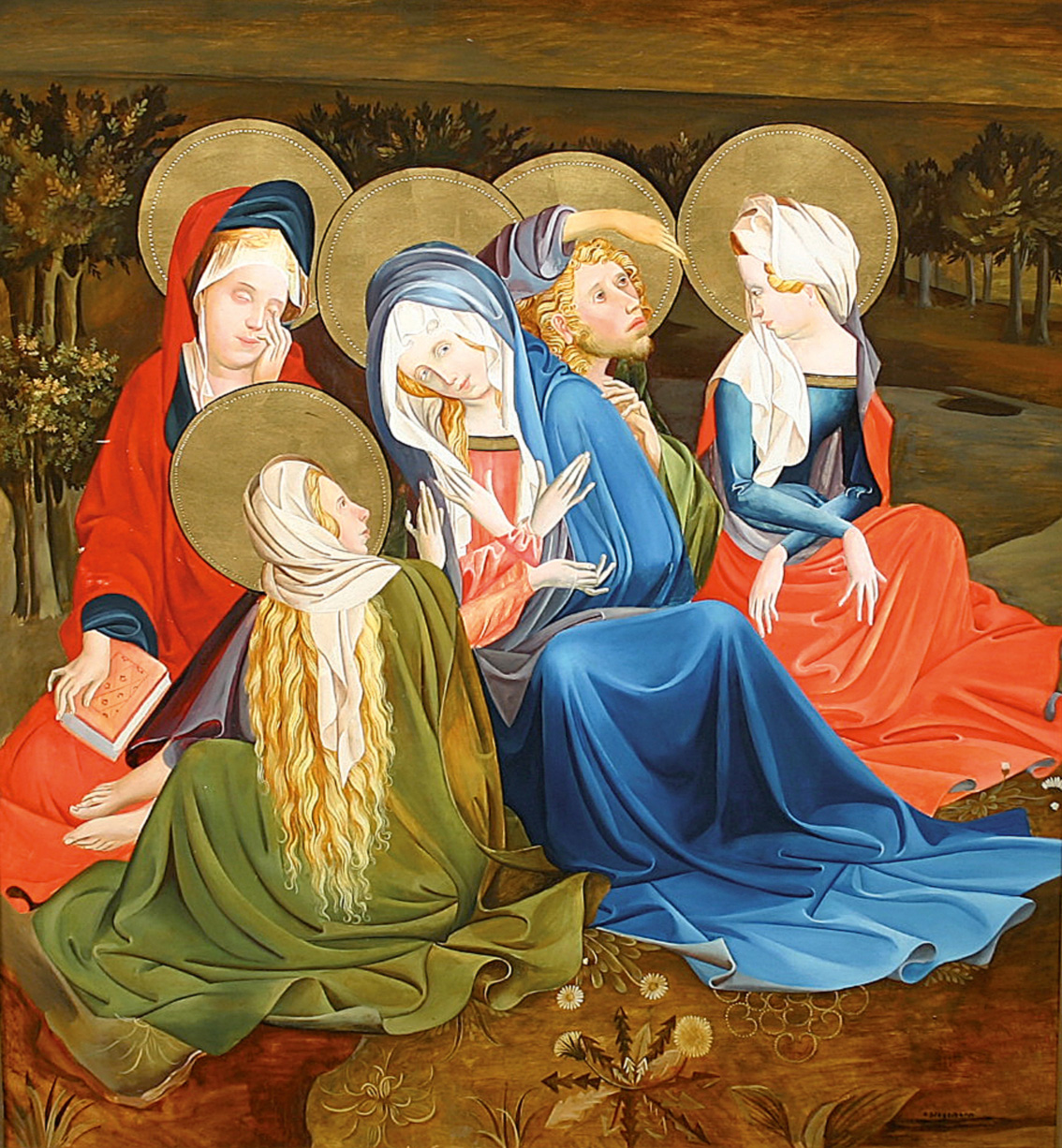Mariengruppe mit Johannes unter dem Kreuz (Kopie nach Meister Francke)