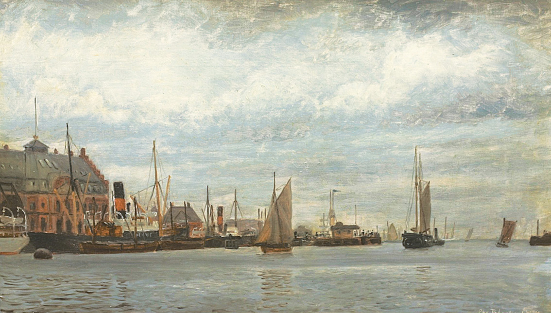 Schiffe im Hafen bei Kopenhagen