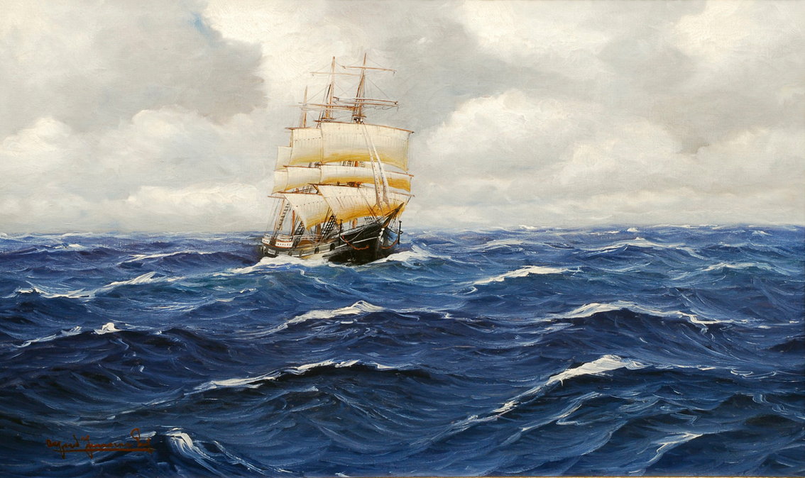 A threemaster at sea