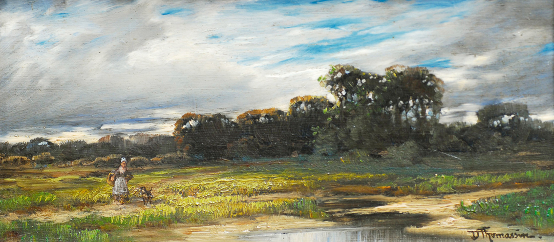 A landscape with a pond