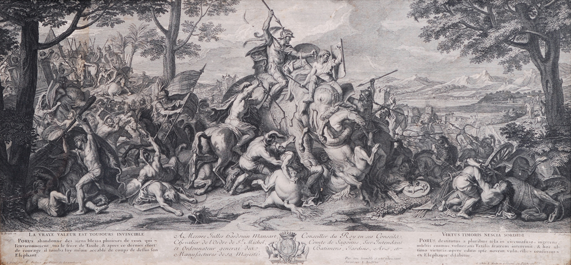 Alexanders troops fighting the elephants