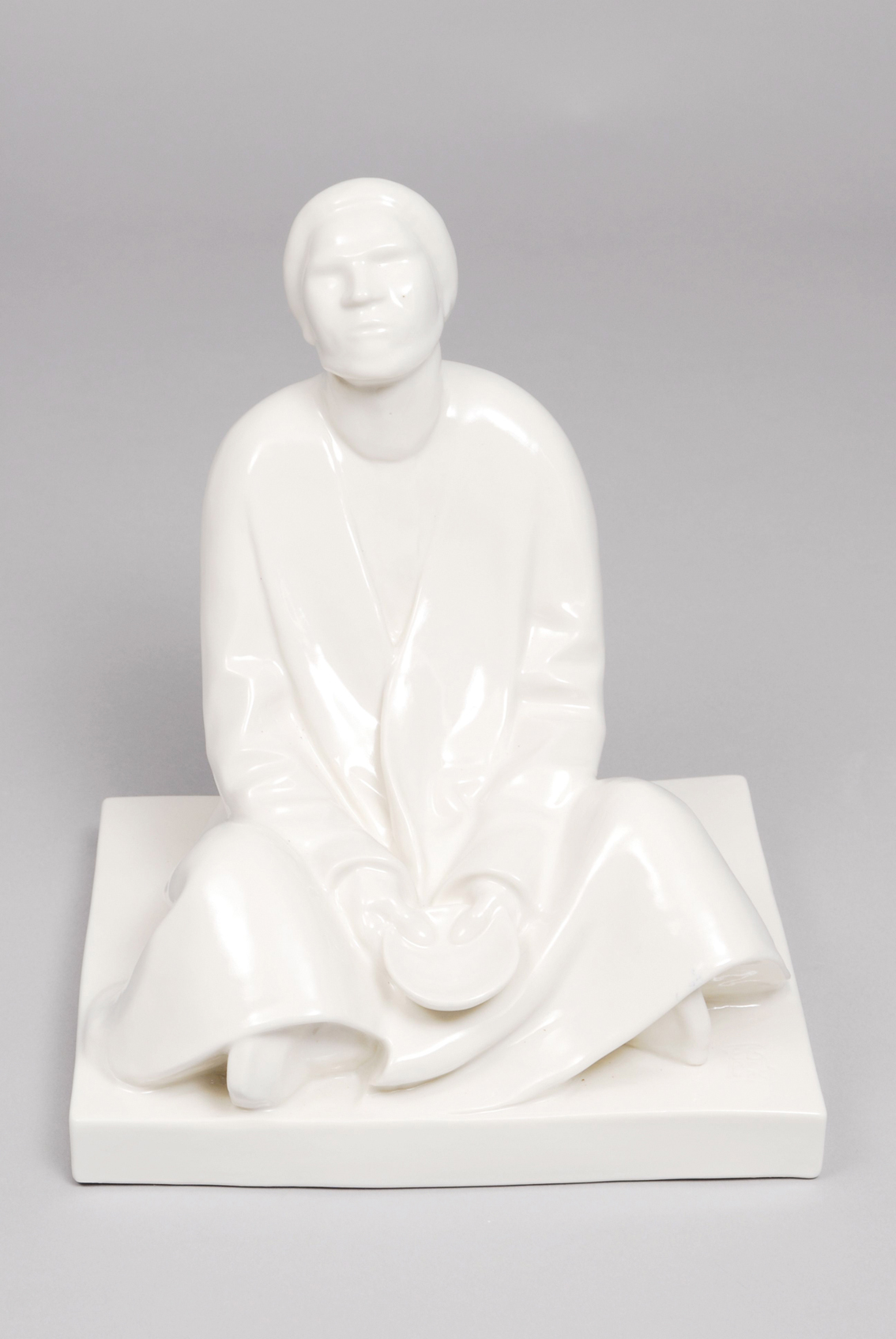 A figure in white porcelain 'blind beggar'