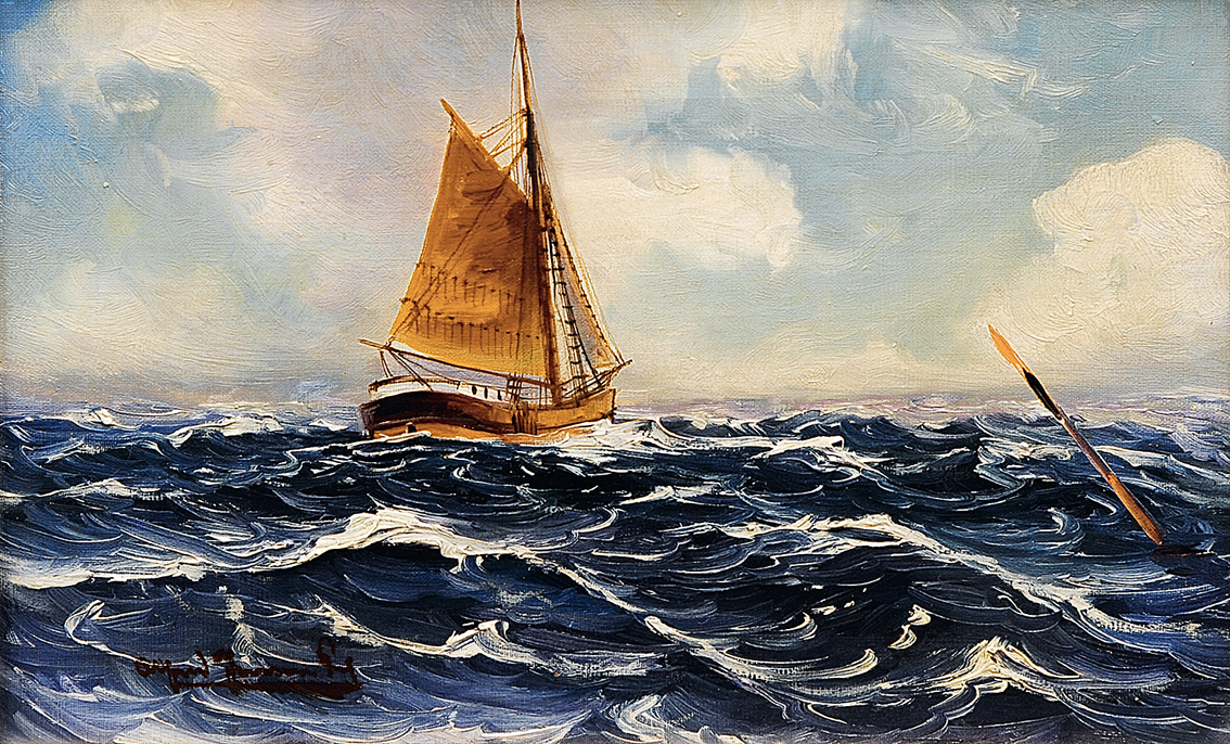 A cutter at sea