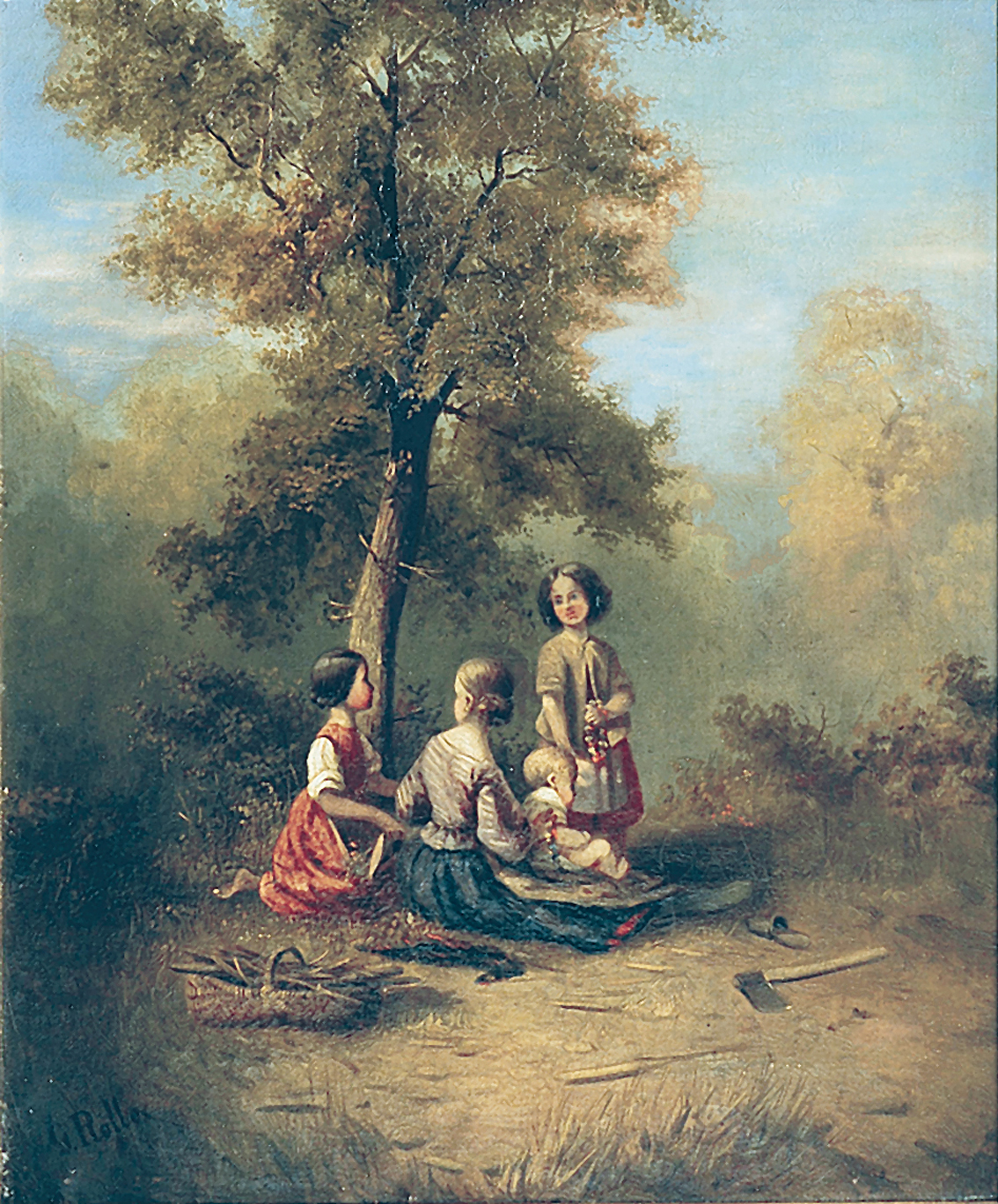 Children beneath a tree