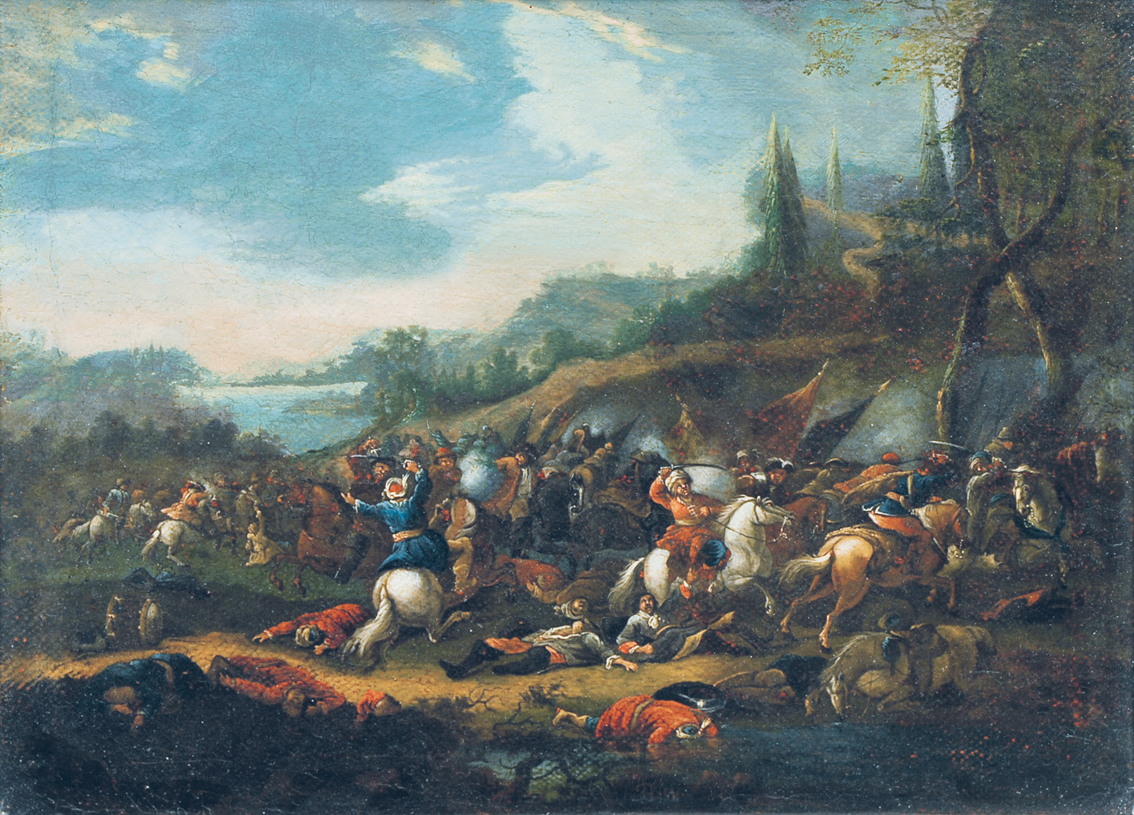 A battle on horseback between Turks and imperial soldiers