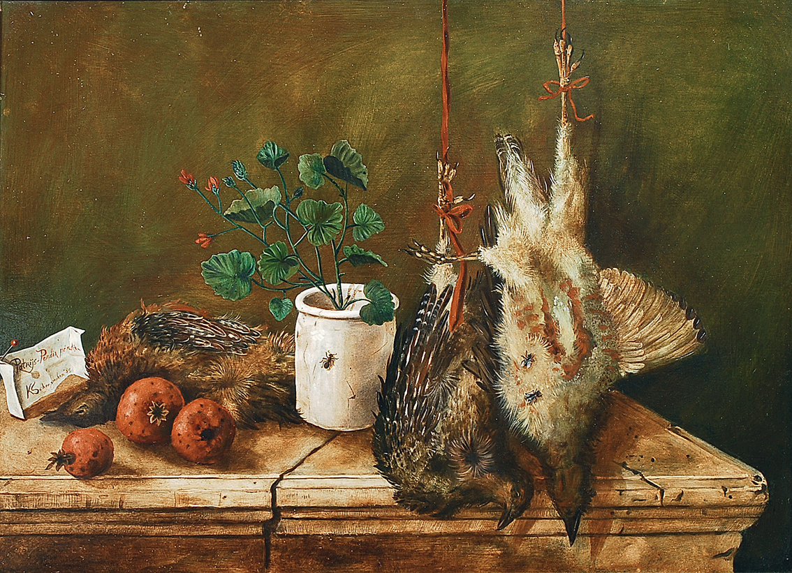 A hunting still life with partridges